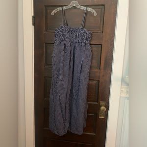Long stripped navy dress